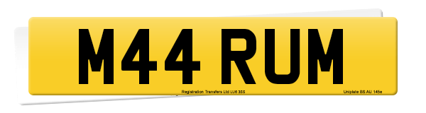 Registration number M44 RUM